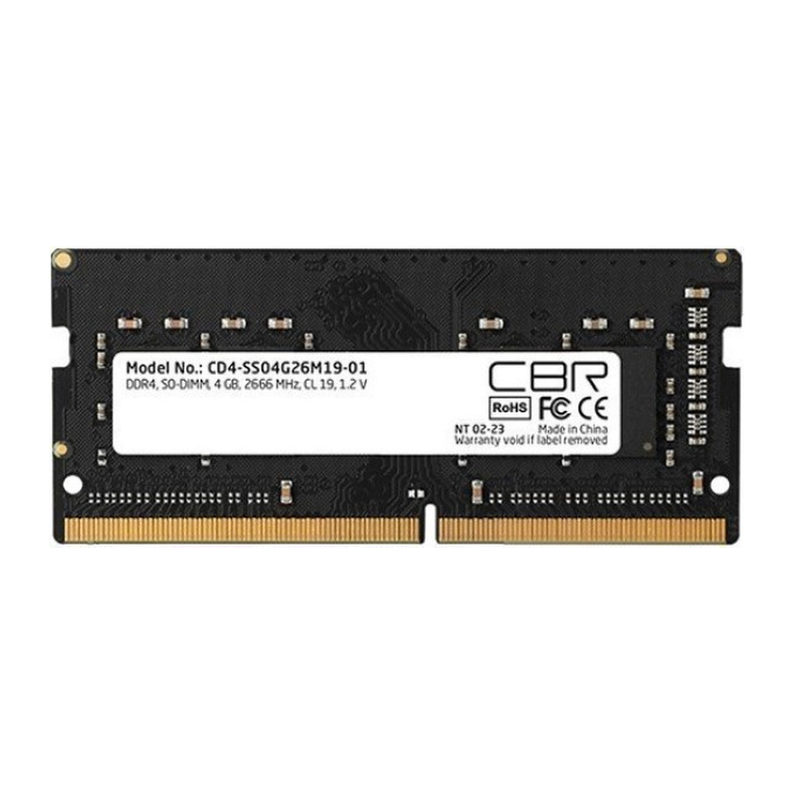 Оперативная память CBR DDR4 SODIMM 4GB PC4-21300 2666MHz CL19 CD4-SS04G26M19-01