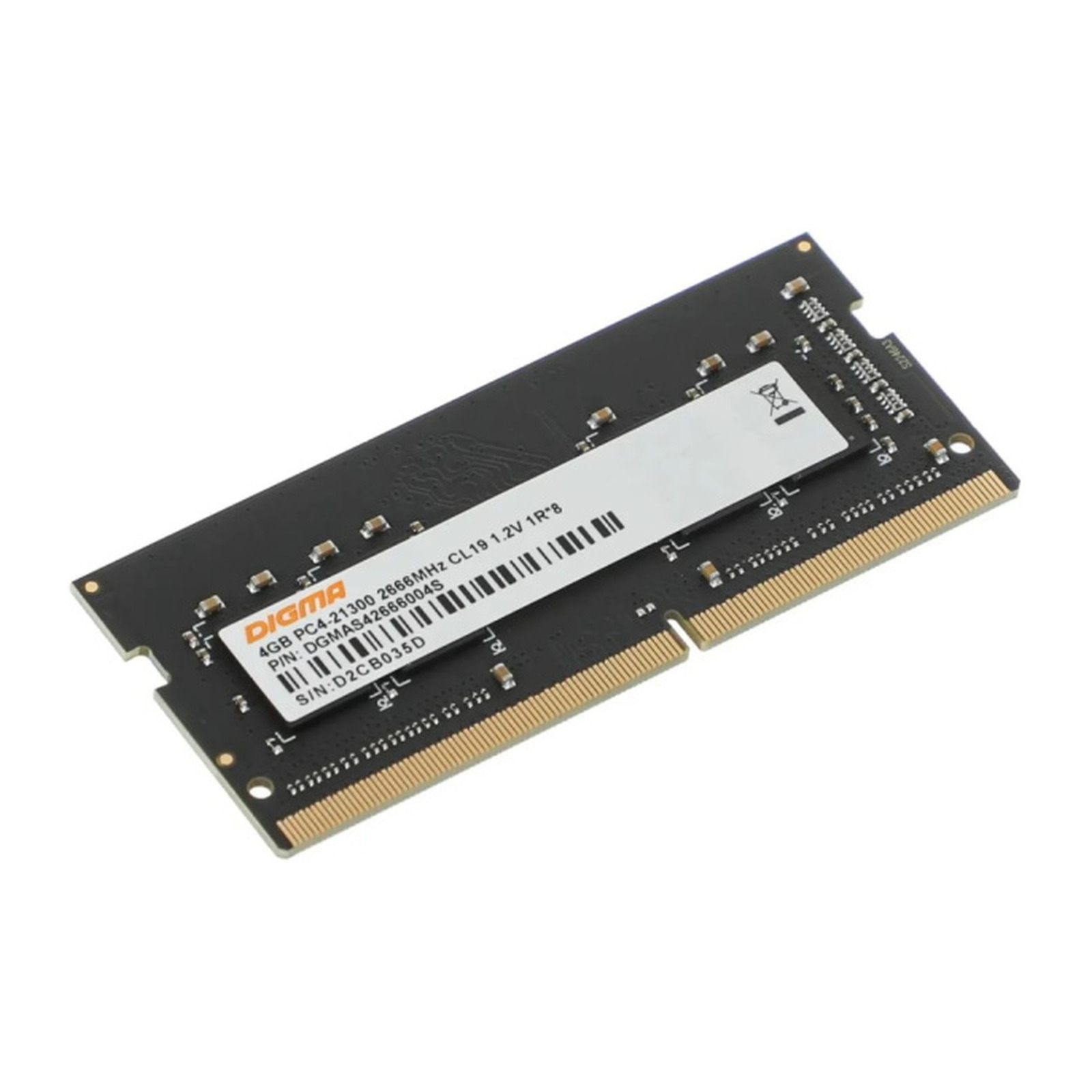 оперативная память DDR4 4 ГБ (1×4 ГБ) Digma DGMAS42666004S, 2666 МГц, [DGMAS42666004S]