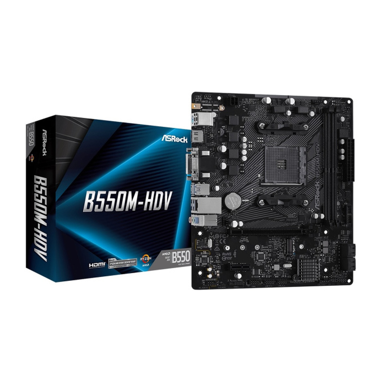 материнская плата ASRock B550M-HDV, AM4, AMD B550, mATX