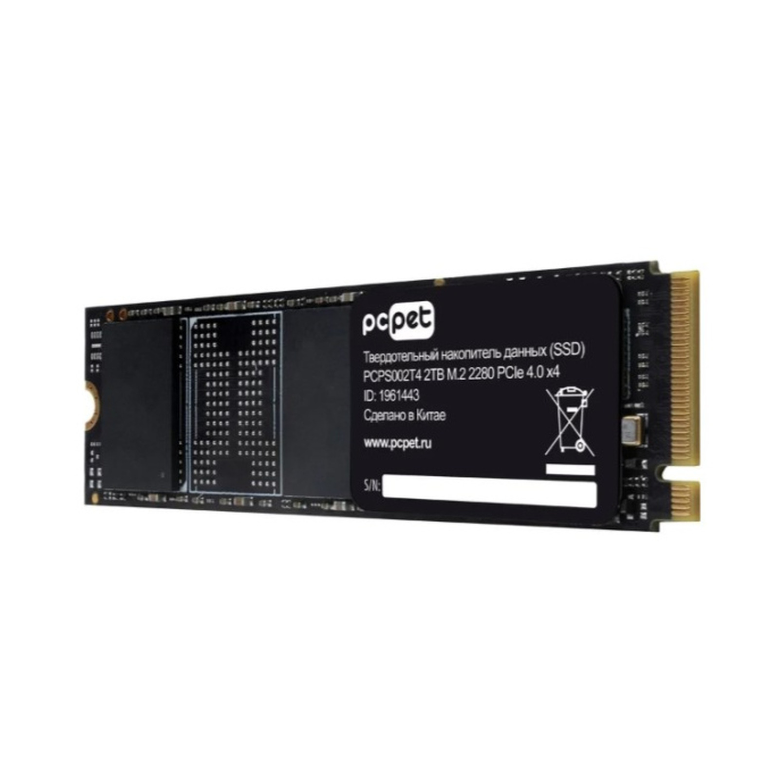 SSD накопитель 2048 ГБ PC PET PCPS002T4, PCIe 4.0 x4, [PCPS002T4]